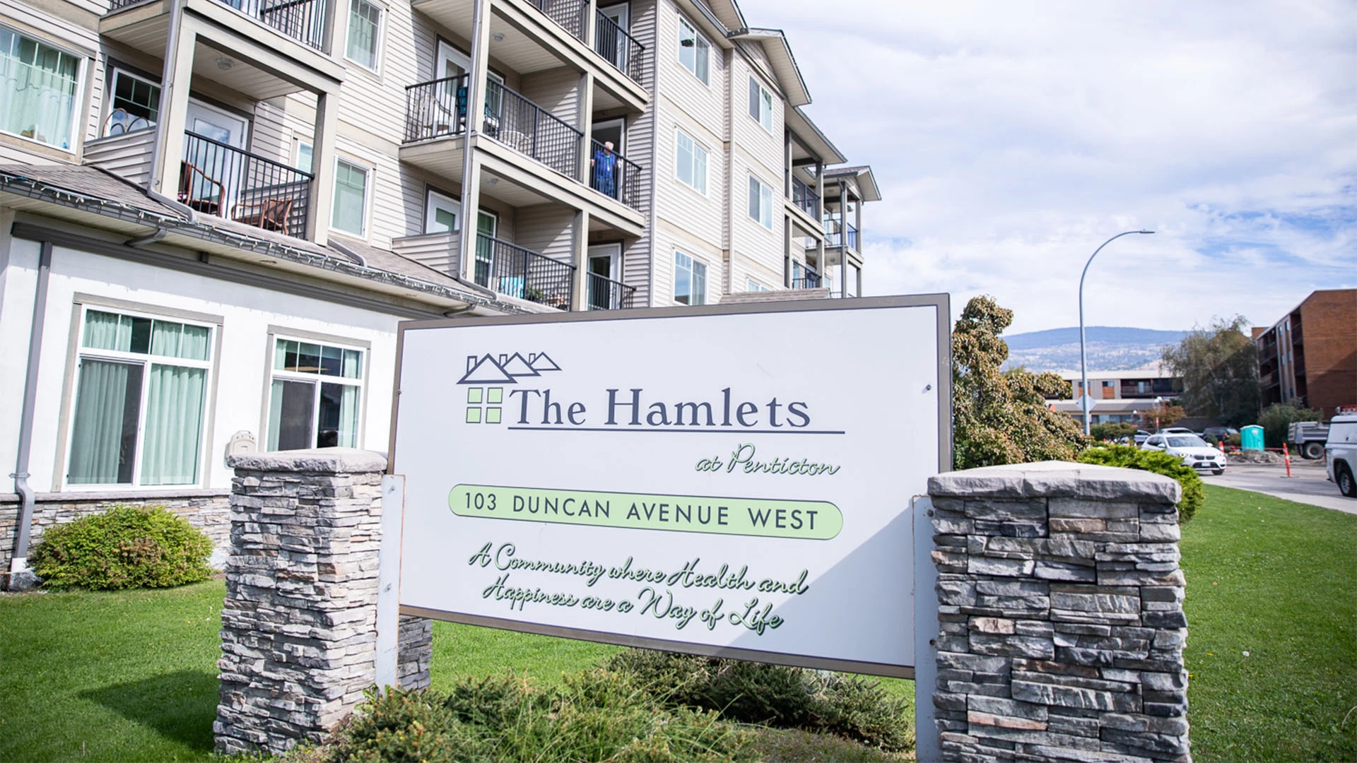 The Hamlets at Penticton retirement home address board