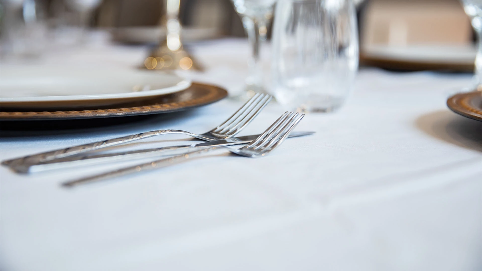 Forks on dining table in senior living communities